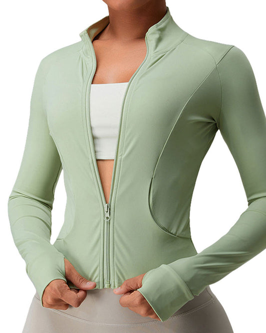 Chaqueta Deportiva de Yoga con Cremallera y Secado Rápido